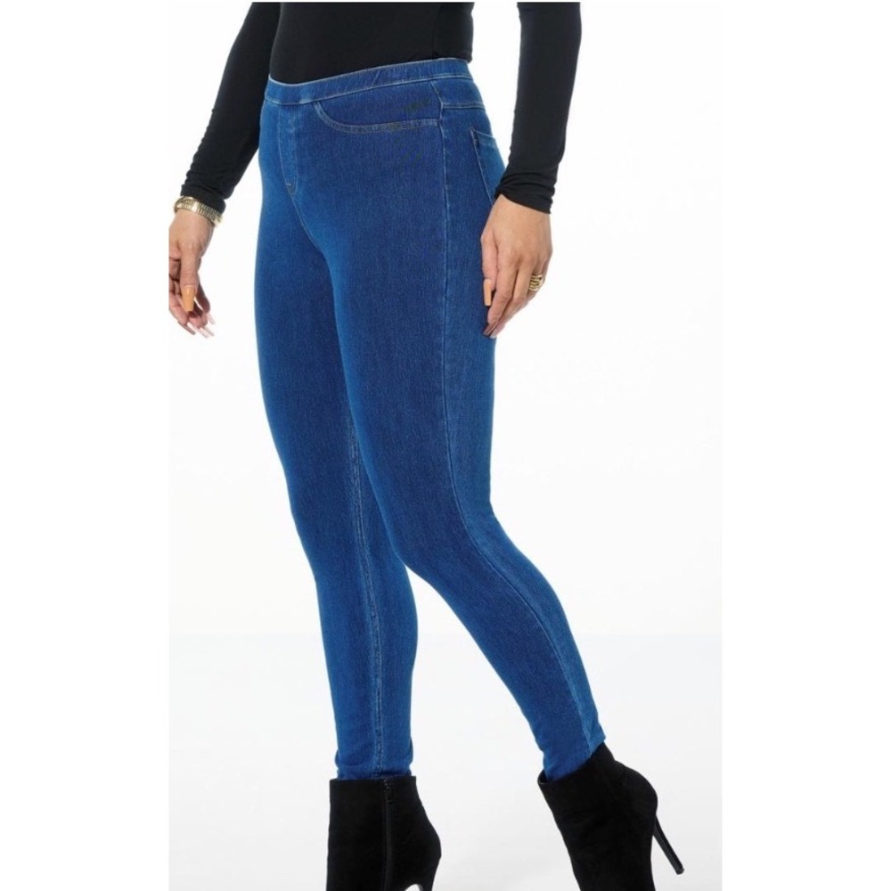 Hue Yoga Stretch Denim Leggings Women Small Blue New With Tags